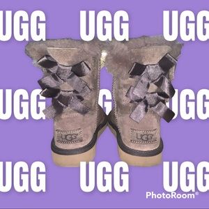 Toddler’s Brown Bailey Bow II UGG Boots